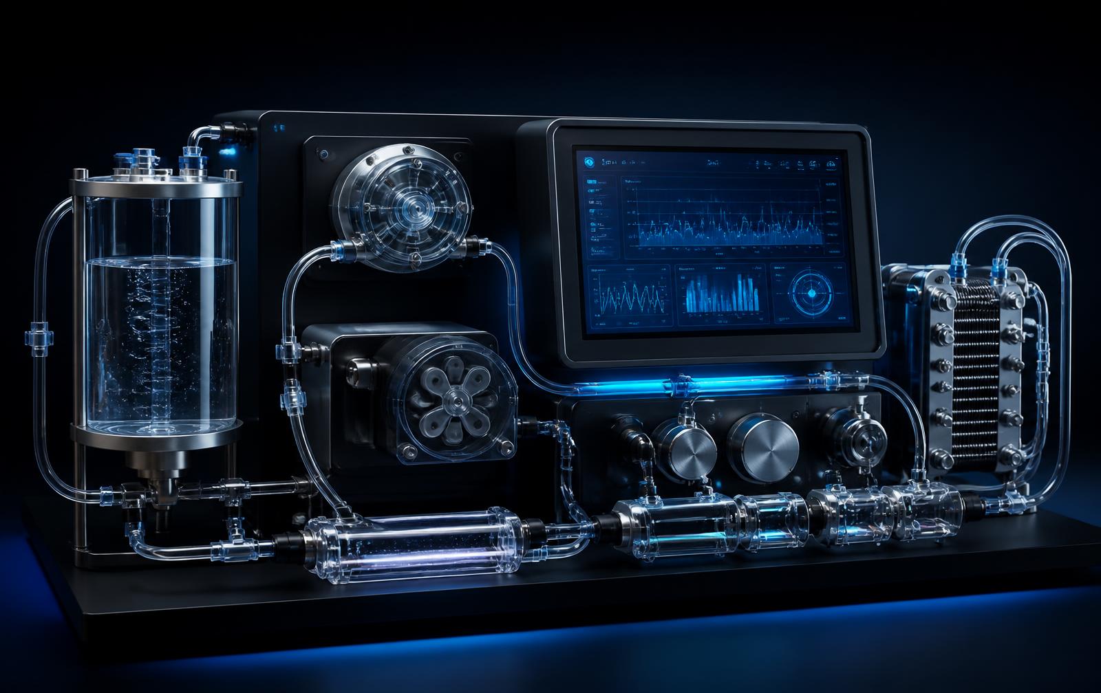 Modular laboratory perfusion research system with transparent fluid circuit, pumps, sensors, heat exchanger and control interface